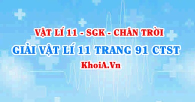 Giải Vật lí 11 trang 91 Chân trời Sáng tạo